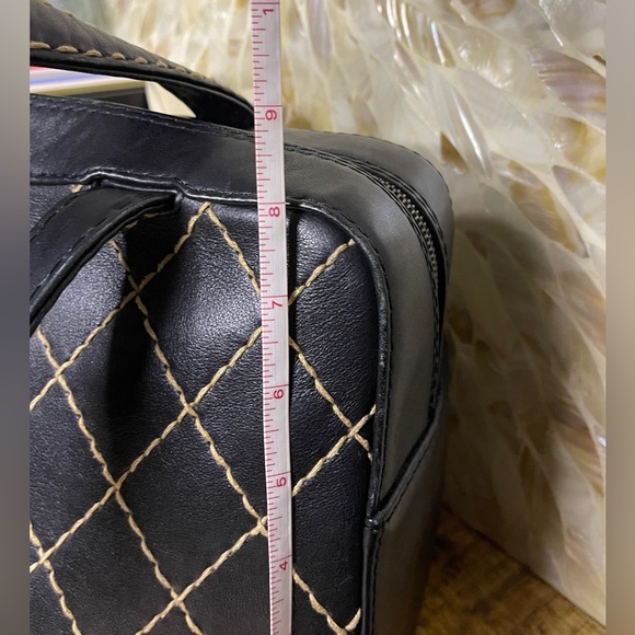 CHANEL Wild Stitch Calfskin Leather Handbag Zip Tote Purse - Picture 14 of 16